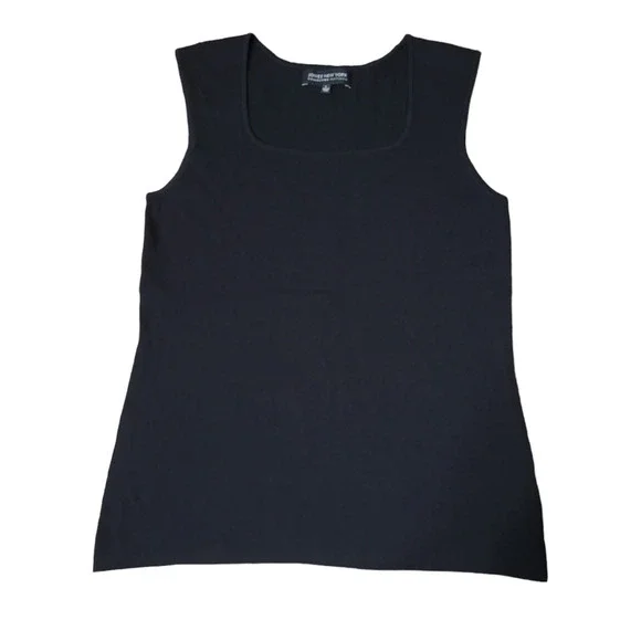 Jones New York Collection Platinum Sleeveless Black Ripped Top Size Large - Picture 4 of 7